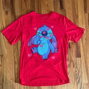 Stitch Disney Valentine’s Shirt Love Red Women’s Small S
